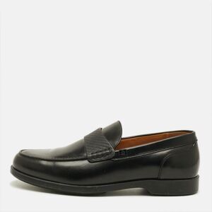 Alfred Dunhill Size 41 Black Leather Loafers
